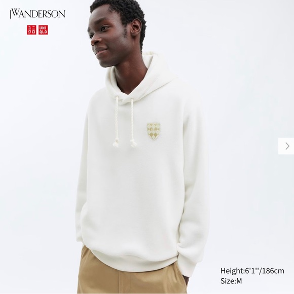 Uniqlo Other - UNIQLO x JW ANDERSON Fleece Pullover Long-Sleeve Hoodie Off White Soft Size L